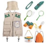 Bug Hunting Kits for Children, Kids Explorer Kit with Bug Catcher, Magnifying Glass, Binoculars and Explorer Costume, Outdoor Toys for Boys Girls Aged 3+ Year Old