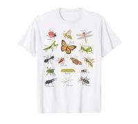 Bug Learning Tee, Insect Kids Tee Educational Nature Science Value Graphic T-Shirt, Men, White, S