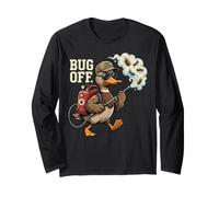 Bug Off. Duck Pest Control Exterminator Mascot Long Sleeve T-Shirt