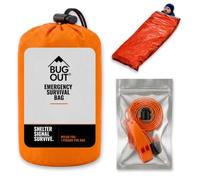 BUG OUT Mylar Foil Survival Bivvy Bag with Emergency Whistle 2 Pack