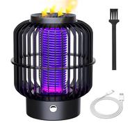 Bug Zapper, 2500V Insect Pest Fly Killer, Electric Fly Zapper with Solar Panel with Cleaning Brush USB Charging Cable, Solar & USB Dual Charging Insect Killer, Mosquito Killer for Outdoor & Indoor