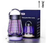 Bug Zapper Indoor, LED Fly Zapper with Camping Light, Mosquito Killer Lamp, Usb Rechargeable Electric Fly Catcher, Powerful Electric Shock UV Light Bug Zapper, for Home Camping Indoor Outdoor, Black
