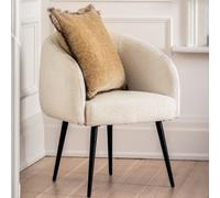 bugaati fabric tub chair with black legs in off white