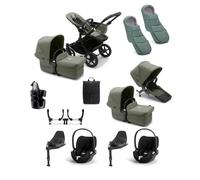 Bugaboo Donkey 5 Twin Pushchair Bundle with Cloud T Car Seat & Base - Forest Green Forest Green