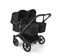 Bugaboo Donkey 6 Twin Stroller, Side-by-Side Convertible Pushchair for Newborn and Toddler Twins from Birth, Reversible Seat, Easy to Maneuver All-Terrain Wheels and One Hand Steering, Heritage Black