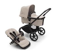 Bugaboo Fox 5 All-Terrain Stroller, 2-in-1 Baby Pushchair, Full Suspension, Easy Fold, Spacious Bassinet, Extendable Toddler Seat, One-Handed Manoeuvrability, Black Chassis and Desert Taupe Canopy