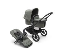 Bugaboo Fox 5 All-Terrain Stroller, 2-in-1 Baby Pushchair, Full Suspension, Easy Fold, Spacious Bassinet, Extendable Toddler Seat, One-Handed Manoeuvrability, Black Chassis and Forest Green Sun Canopy