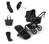 Bugaboo Fox 5 Renew All-Seasons Pushchair Bundle, Includes Winter Footmuff, Seat Liner, Parasol and Changing Bag, Stroller with Easy One-Hand Fold and Manoeuvrability, Heritage Black Fabrics
