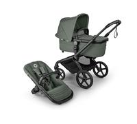 Bugaboo Fox 5 Renew All-Terrain Stroller, 2-in-1 Baby Pushchair, Full Suspension, Easy Fold, Extendable Toddler Seat, One-Handed Manoeuvrability, Black Chassis and Forest Green Canopy