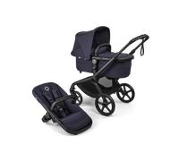 Bugaboo Fox 5 Renew All-Terrain Stroller, 2-in-1 Baby Pushchair, Full Suspension, Easy Fold, Extendable Toddler Seat, One-Handed Manoeuvrability, Black Chassis and Deep Indigo Canopy