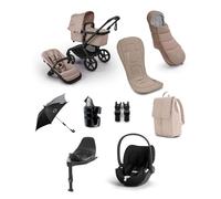 Bugaboo Fox 5 Renew Complete Pushchair Bundle with Cybex Cloud T Car Seat (8 Pieces) - Desert Taupe Melange Taupe Melange