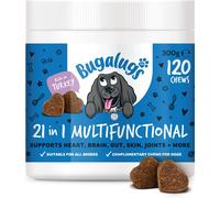 BUGALUGS 21 in 1 Multifunctional Dog Treats Helps Gut, Teeth, Bladder, Joints, Calming, Relax & Itchy Skin 120 chews