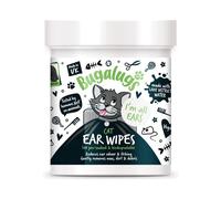 BUGALUGS Cat Ear Cleaner Cat Wipes 100 Biodegradable textured pre-soaked wipes. Pet Wipes Cat Ear Cleaner Solution Stops Head Shaking (100 Wipes)