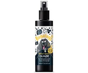 BUGALUGS Dog Cologne perfume with a tropical Mango & Banana Fragrance - vegan dog deodorant deodoriser spray use with our professional groom Dog Shampoo For Dogs, Cats & Pets (200ml)