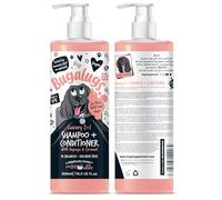BUGALUGS Dog Shampoo Luxury 2 in 1 Papaya & Coconut dog grooming shampoo products for smelly dogs with fragrance, best puppy shampoo, professional groom Vegan pet shampoo & conditioner