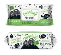BUGALUGS Dog Wipes, 100% Plastic Free Biodegradable pet wipes for full body, eye wipes, ear wipes, bum & paws. 110 sensitive dog grooming wipes for dogs, puppy & cat grooming (Fragrance Free)