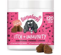 BUGALUGS Itch & Immunity Dog Treats for itchy dog skin, anti itch for dogs may help itchy paws, ears, eyes, stop scratching & licking