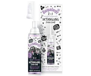 Bugalugs Pet Detangler Foam Comb - leave In conditioner spray for de matting. No tangles. Professional dog grooming formula with Wheat protein. Dog Detangler Spray knot removal (Lavender & Chamomile)