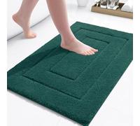 Buganda Bathroom Rugs, 30" x 20", Soft and Absorbent Microfiber Bath Rugs, Non-Slip Shaggy Shower Carpet, Machine Wash Dry Bath Mats for Bathroom Floor, Tub and Shower, Dark Green