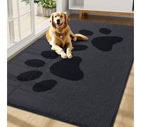 Buganda Dog Door Mat for Muddy Paws, Absorbent Dirt Trapper Washable Indoor Doormats, Non Slip Low-Profile Mud Mat for Dogs, Front Entrance Doormat for Inside Floor (70x47 Inches, Black)