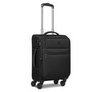 BUGATTI Cabin Suitcase for Men and Women | Small Cabin Trolley 36.5 x 19.5 x 55 cm Made of High-Quality Flexible Polyester Material | Expandable & Double Roller | Valencia Soft Series