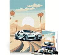 Bugatti Chiron Desert Race Teenagers 1000 Pieces Puzzle Brain Exercise Happy Idle Time Precision Cut Fine Xmas Gift (50x75cm)