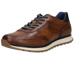 Bugatti Cirono Men's Cognac Leather Lace-Up Fashion Trainers, Cognac, 13 UK