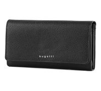 bugatti Cute Wallet Card Holder Women Leather 18 Cards with Flap, Black/White, One Size