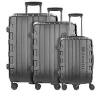 Bugatti Galatea 4 roll suitcase set 3pcs. black