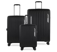 Bugatti Hera Hard Shell Suitcase with 4 Wheels (S,M,L), Lightweight Travel Suitcase Made of PP Light, Hand Luggage Trolley, black, Koffer-Set, Suitcase set