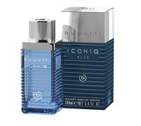 Bugatti Iconiq Blue Men's Perfume, 100 ml, Aromatic, Aquatic, Ambrierated with Maritime Notes of Lemon, Sage, Amber & Musk, Timelessly Refreshing Eau de Toilette