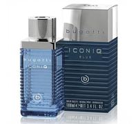 Bugatti Iconiq Blue Men's Perfume, 100 ml, Aromatic, Aquatic, Ambrierated with Maritime Notes of Lemon, Sage, Amber & Musk, Timelessly Refreshing Eau de Toilette