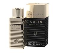 bugatti Iconiq Gold Edition Men's Perfume, 100 ml, Eau de Toilette with Bergamot, Sharp Notes, Irises & Musk, Sensual & Confident, Citrus-Ambert-Woody Men's Perfume