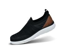 bugatti Men Bequeme Schnürschuh Memory Foam Elegante Casual Easy Fit Sneaker aus Austauschbaren Einlegesohlen Loafer, Black Cognac, 10 UK