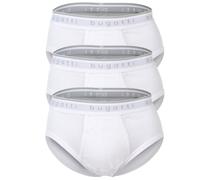 Bugatti Men's Briefs, 3-Pack - Fine Rib, With Opening, Cotton, Solid Color