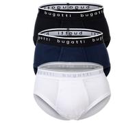 Bugatti Men's Briefs, 3-Pack - Fine Rib, With Opening, Cotton, Solid Color