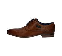 bugatti Men's Business low shoe made of high-quality leather, Derby in minimalist design, Cognac Brown, 8 UK