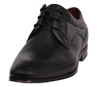 bugatti Men's Business low shoe made of high-quality leather, Derby with elegant lines, Black, 12 UK
