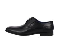 bugatti Men's Business low shoe made of leather, derby with elastic band and parallel seam, Black, 11 UK