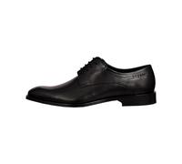 bugatti Men's Business Low Shoe Made of Leather, Derby with Two-Tone Finish and Soft Insole, Black, 6.5 UK
