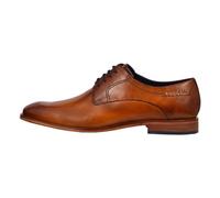 bugatti Men's Business low shoe made of leather, Derby with two-tone finish and soft insole, Cognac, 9 UK