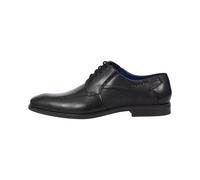bugatti Men's Business shoe made of leather, derby with elastic band, comfort width, Black, 11 UK