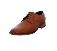 bugatti Men's Business shoe made of leather, derby with hand finish and perforation, Brown, 9 UK