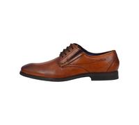 bugatti Men's Business shoe made of leather, Derby with two-tone finish, ergonomic fit with elastic band, Cognac, 13 UK