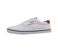 bugatti Men's Canvas Sneaker Made of Cotton, Low-top Canvas Shoe with Flexible Sole, White, 6.5 UK