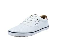 bugatti Men's Canvas Sneaker Made of Cotton, Low-top Canvas Shoe with Flexible Sole, White, 9.5 UK