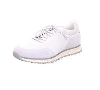 bugatti Men's Casual Leather Sneaker, lace-up Shoe with Memory Foam, Replaceable Insole, White, 7.5 UK