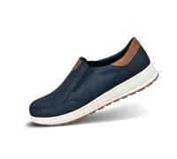 bugatti Men's Casual Slip-on Sneakers, Slippers with Elastic Band and Logo, Dark Blue, 9.5 UK