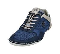 bugatti Men's Casual Sneaker with Flexible Sole, lace-up Shoe with Memory Foam, Elastic Laces, Dark Blue Blue, 10.5 UK