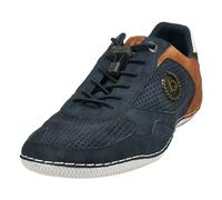 bugatti Men's Casual sneaker with flexible sole, lace-up shoe with memory foam, elastic laces, Dark Blue, 6.5 UK